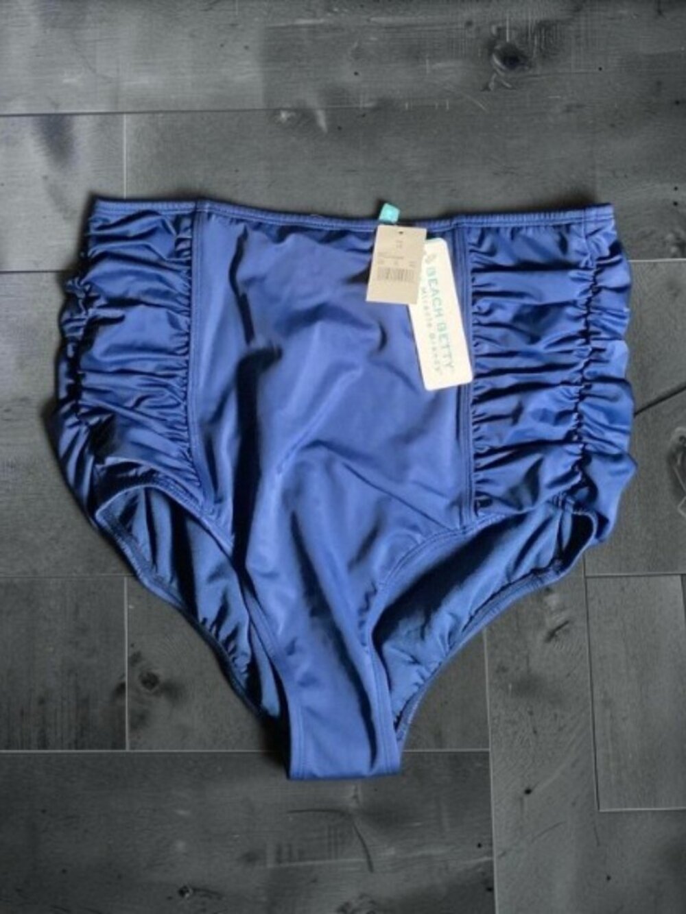 B💲11 💥🆕 Beach Betty Navy Tummy Control Bikini Swimsuit Bottom | Sz 1X | 0526